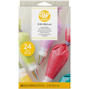 Wilton 12 Inch Disposable Decorating Bags (24pk Cake Piping Bags)