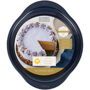 Wilton Diamond-Infused Non-Stick Navy Blue Round Baking Pan 9 Inch