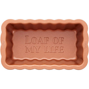 Wilton Copper Scalloped Loaf Pan 8-Inch, 'Loaf Of My Life'