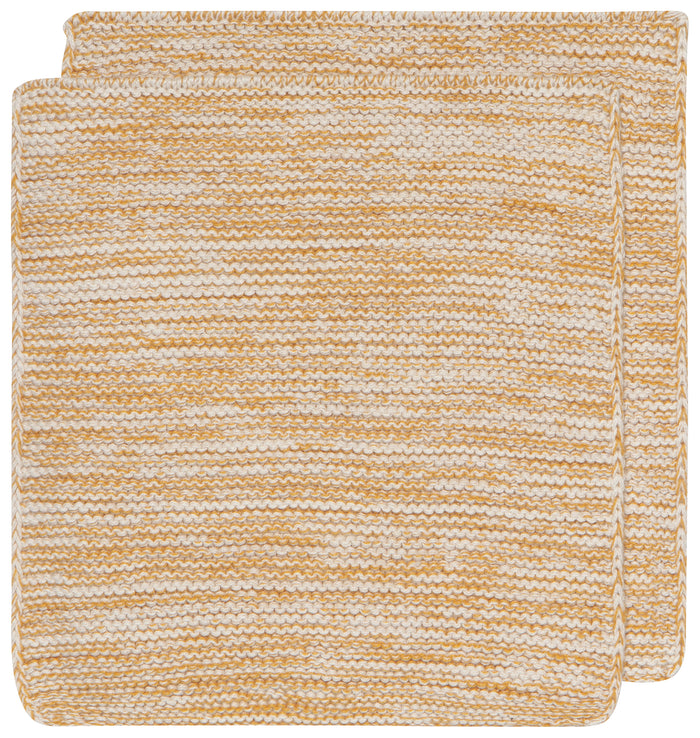 Danica Heirloom Knit Dishcloths Set of 2, Ochre