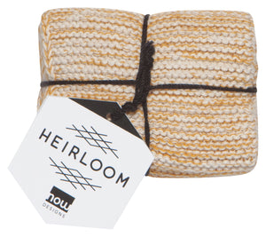 Danica Heirloom Knit Dishcloths Set of 2, Ochre
