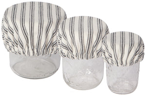 Danica Now Designs 'Save It' Mini Bowl Covers Set of 3, Ticking Stripe