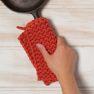 Danica Heirloom Knit Pot Holder, Clay