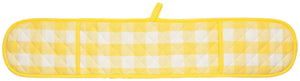 Danica Now Designs Long Double Handed Chef Oven Mitt, Lemon Yellow Check