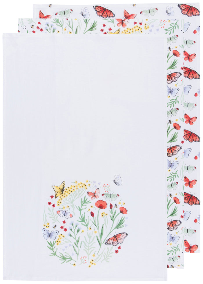 Danica Now Designs Flour Sack Tea Towel Set of 3, Morning Meadow