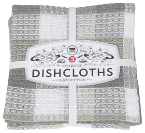 Danica Now Designs Dishcloth Set of 3, Check Grey