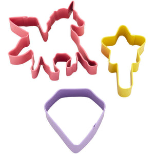Wilton Cookie Cutter Set of 3, Unicorn/Magic Wand/Diamond
