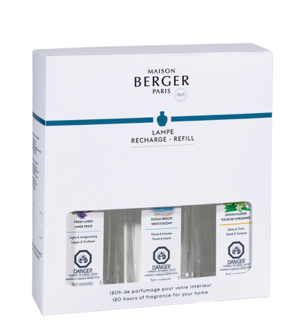 Maison Berger Lamp Fragrance Refill, Fresh Scents Trio