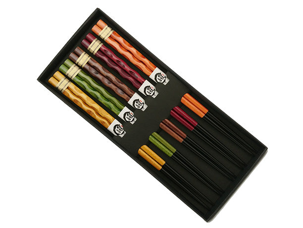 EMF Wood Chopsticks Set of 5, Colour Twirl