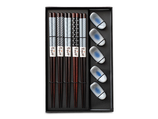 EMF Chopsticks & Chopstick Rest Set, Blue