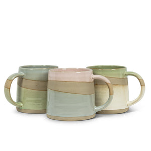 Abbott Rustic Style Mug 14 oz, Blue/Green