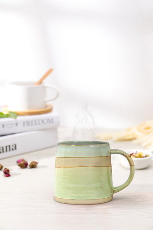 Abbott Rustic Style Mug 14 oz, Blue/Green