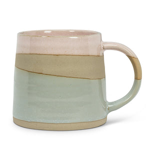 Abbott Rustic Style Mug 14 oz, Pink/Blue