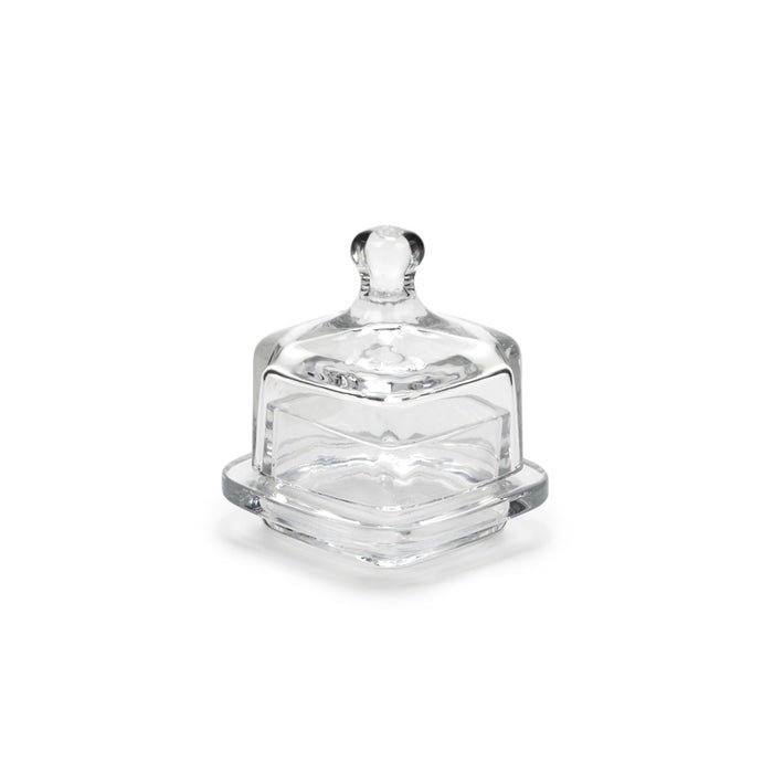 Abbott Small Glass Square Covered Butter Dish