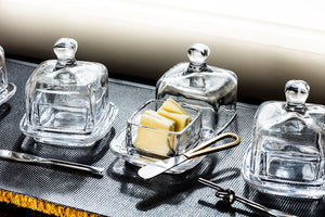 Abbott Small Glass Square Covered Butter Dish