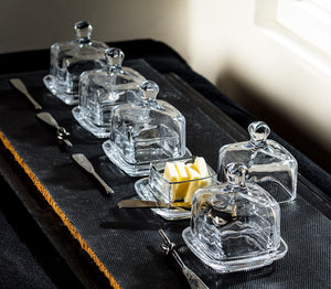 Abbott Small Glass Square Covered Butter Dish