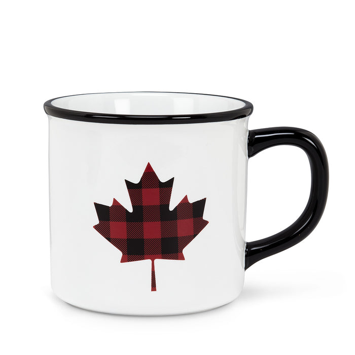 Abbott Mug 14 oz, Plaid Maple Leaf