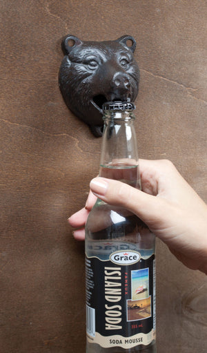 Abbott Wall Bottle Opener Growling Bear