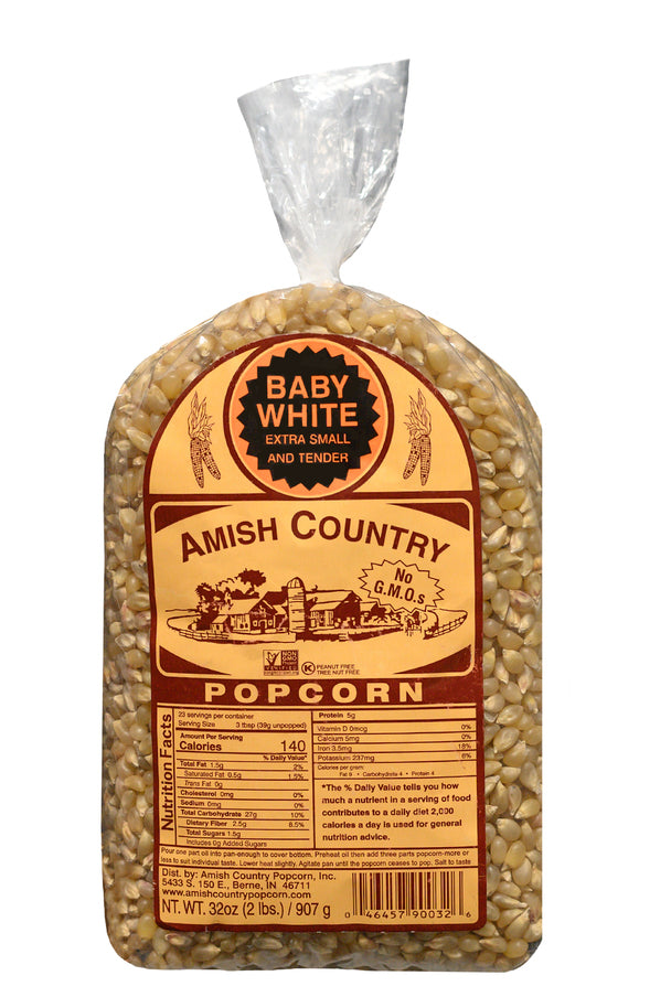 Amish Country Popcorn 2lb Bag, Baby White