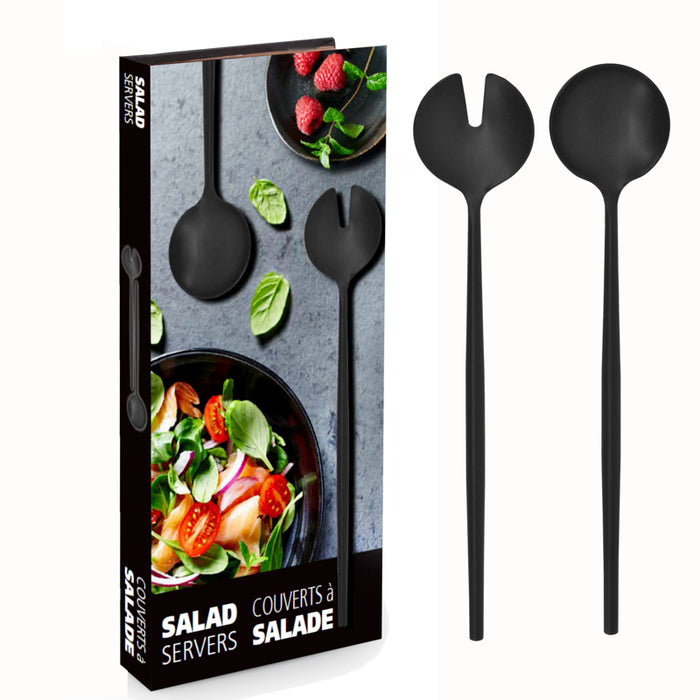 Natural Living Salad Servers Set of 2, Black