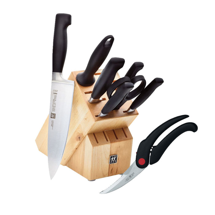 ZWILLING Four Star 8pc Knife Block Set with Bonus Poultry Shears