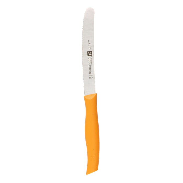 ZWILLING Twin Grip Serrated Utility Knife 4.5 Inch, Yellow