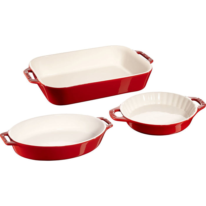 STAUB Ceramique Ovenware Set of 3, Cherry