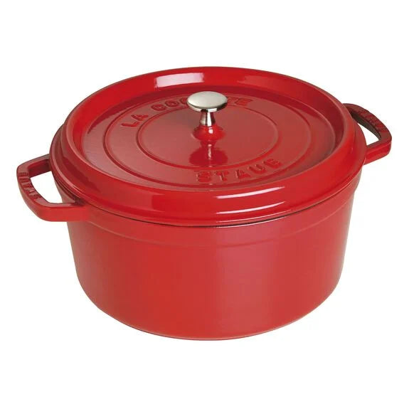 STAUB Cast Iron Round Dutch Oven 6.75L, Cherry