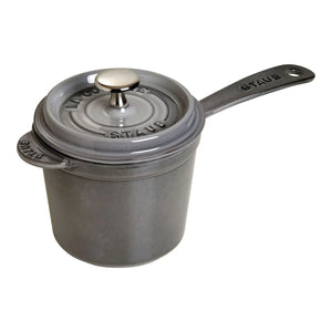 STAUB Cast Iron Round Saucepan 2.8L, Graphite-Grey