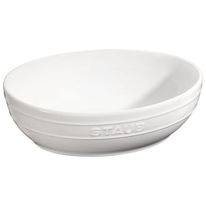 STAUB Ceramique Oval Bowl Set of 2, Pure-White