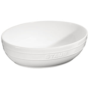 STAUB Ceramique Oval Bowl Set of 2, Pure-White