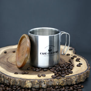 Café Culture Double Walled Mug 450ml, Stainless Steel