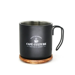 Café Culture Double Walled Mug 450ml, Black/Stainless Steel