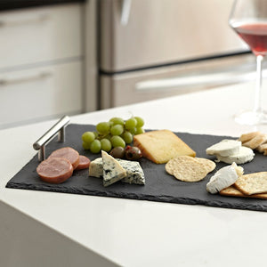 Harman Slate Rectangle Tray with Handles, Natural Slate