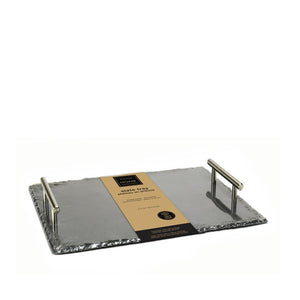 Harman Slate Rectangle Tray with Handles, Natural Slate