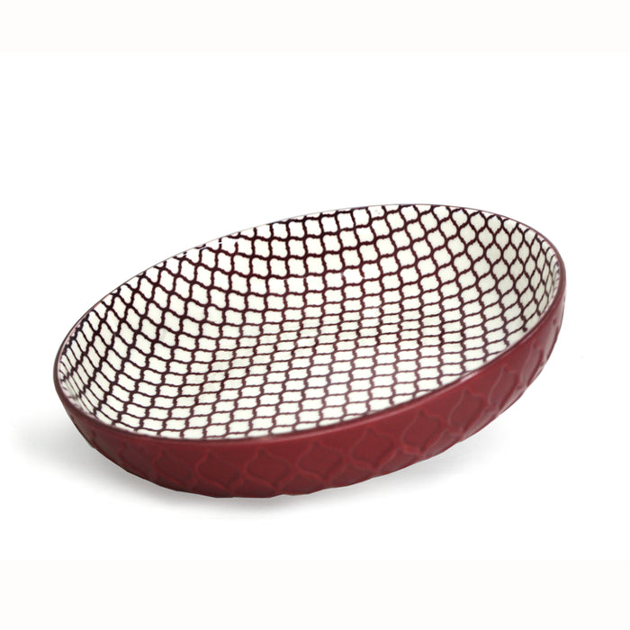 BIA Textured Shallow Bowl, Red