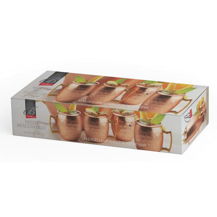 Brilliant Moscow Mule Copper Shot Glasses Set of 4