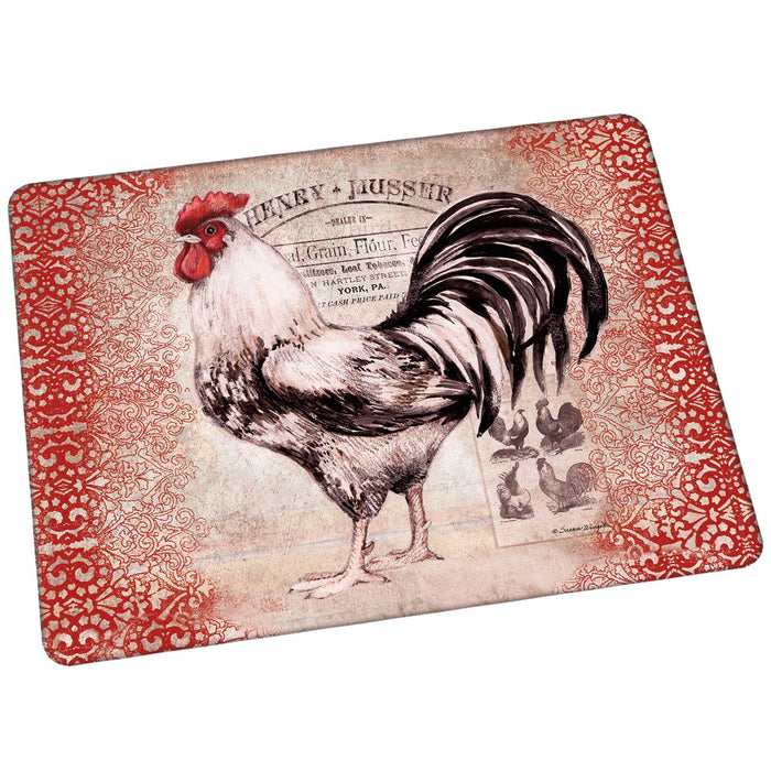 Lang Glass Cutting Board, Cardinal Rooster