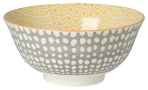 Danica Now Designs Large Stamped Bowl, Grey Dots