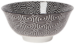 Danica Now Designs Medium Stamped Bowl 6 Inch, Geo Black