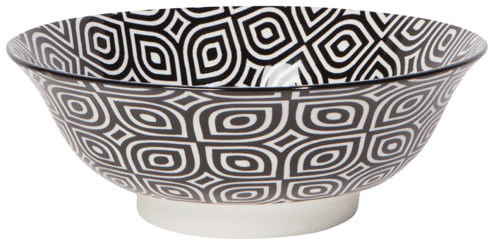 Danica Now Designs Stamped Bowl 8 Inch, Black Geo