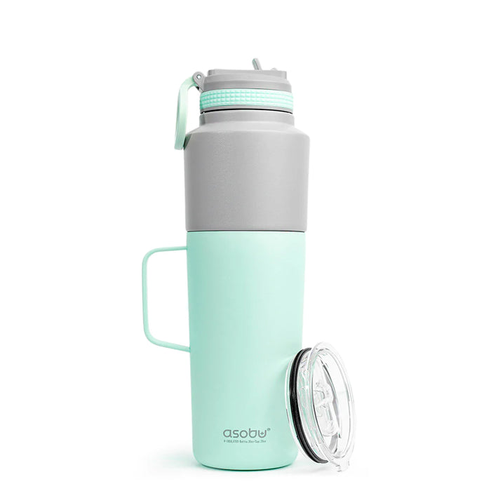 Asobu Twin Pack Water Bottle & Travel Mug 560ml, Mint Green