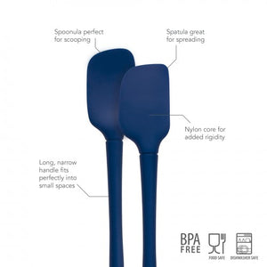 Tovolo Flex-Core® All Silicone Mini Spatula & Spoonula Set of 2, Charcoal