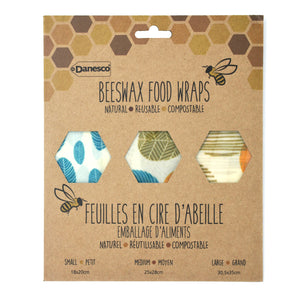 Danesco Beeswax Food Wraps 3pk, Geo Pattern