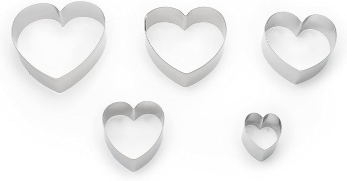 Fox Run Cookie Cutter Set of 5, Hearts