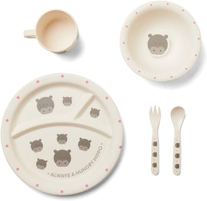 Red Rover Kids Dinnerware Set of 5, Hippo