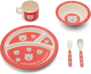 Red Rover Kids Dinnerware Set of 5, Polar Bear