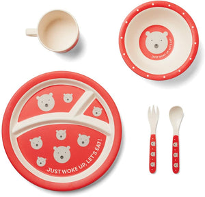Red Rover Kids Dinnerware Set of 5, Polar Bear