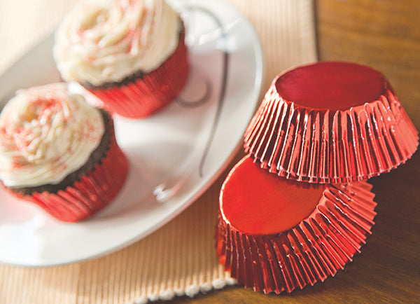 Fox Run Standard Foil Baking Cups, Red