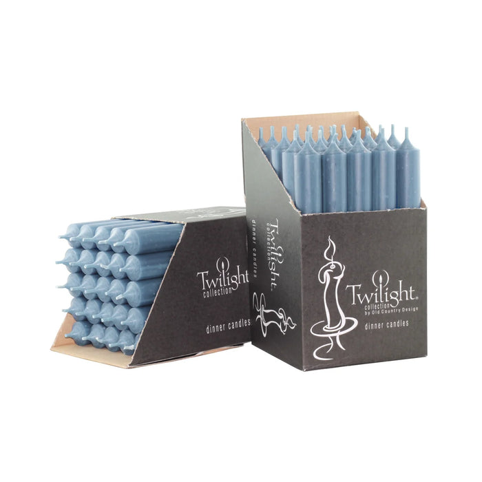 Twilight Collection Tapered Dinner Candle 10 Inch, Blue Grey